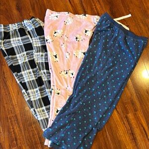 3 pair of comfy Pajama bottoms. (Various brands) Intimates & Sleepwear